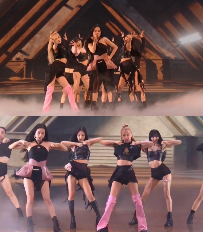 Thuộc nhóm trình diễn đầu tiên nhưng BLACKPINK rất tự tin, không hề bị chênh phô. (Ảnh: Chụp màn hình VMAs 2022)