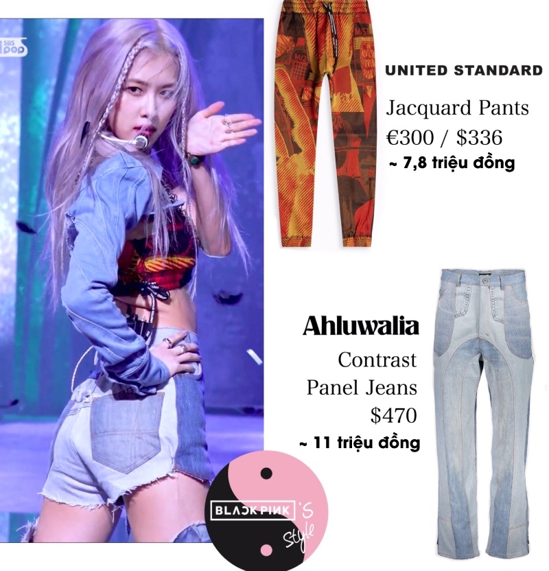 Outfit của Rosé là thành quả được stylist cắt xén. (Ảnh: Twitter @blackpinksstyle)