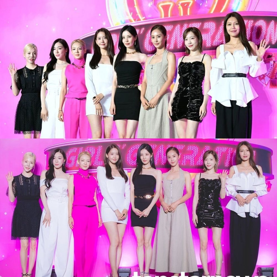 Hyoyeon bỗng "tàng hình" do chìm vào phông nền phía sau. (Ảnh: topstarnews)