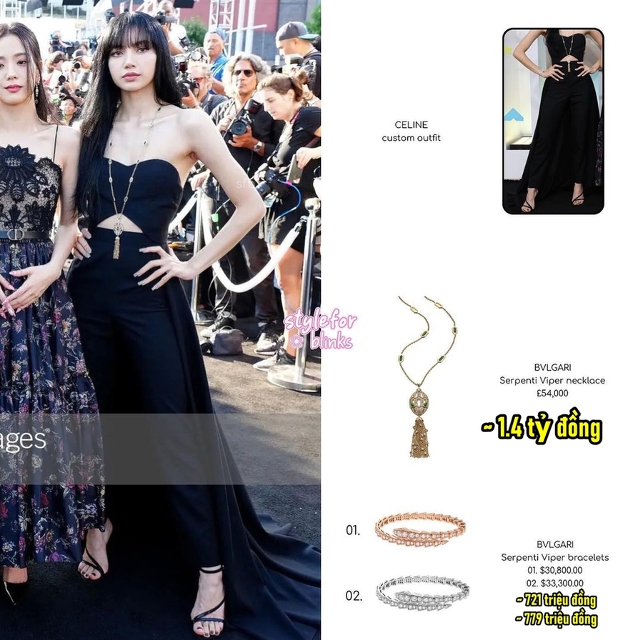 Lisa khoe hình thể 9:1 trong thiết kế custom từ Celine. (Ảnh: Instagram @styleforblinks)