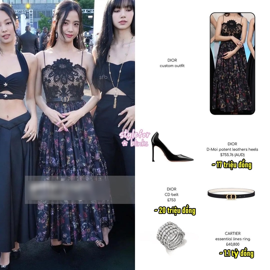 Jisoo khoe xương quai xanh hoàn hảo. (Ảnh: Instagram @styleforblinks)