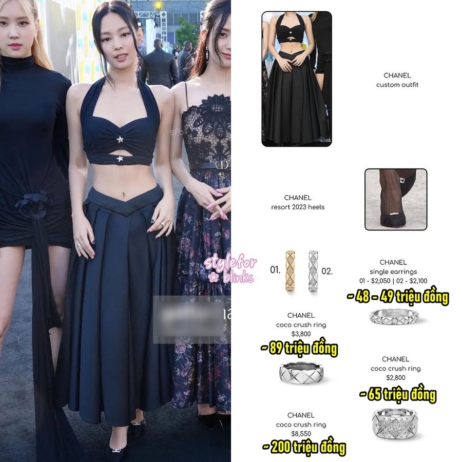 Jennie khoe trọn tỉ lệ cơ thể và vòng hông chuẩn. (Ảnh: Instagram @styleforblinks)
