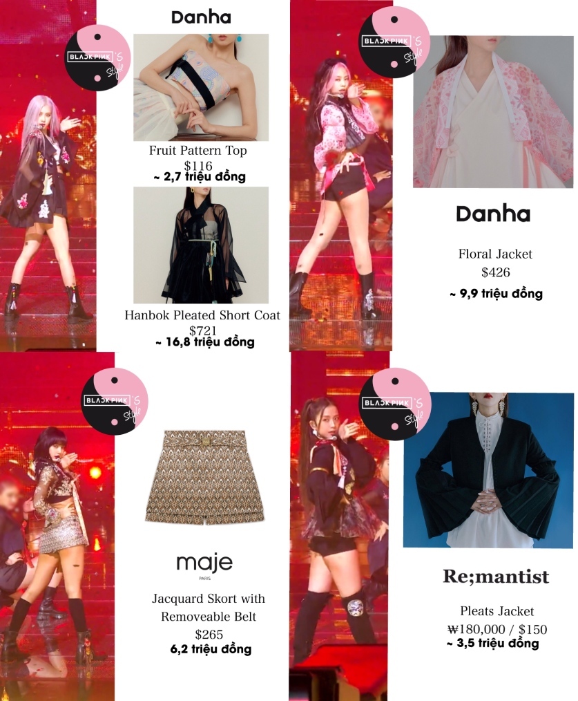Những bộ hanbok cách tân của BLACKPINK do Jennie lên ý tưởng. (Ảnh: Twitter @blackpinksstyle)