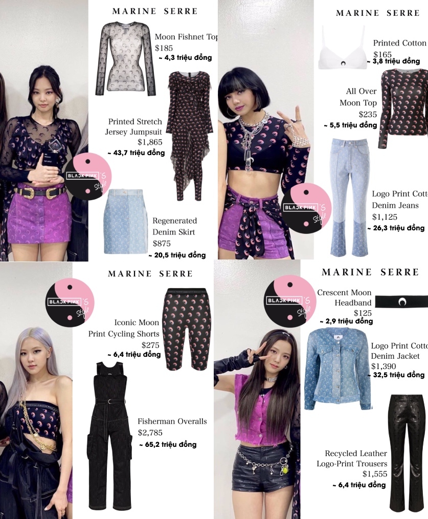 Các bộ trang phục của BLACKPINK đều đã qua tay stylist cắt xẻ. (Ảnh: Twitter @blackpinksstyle)