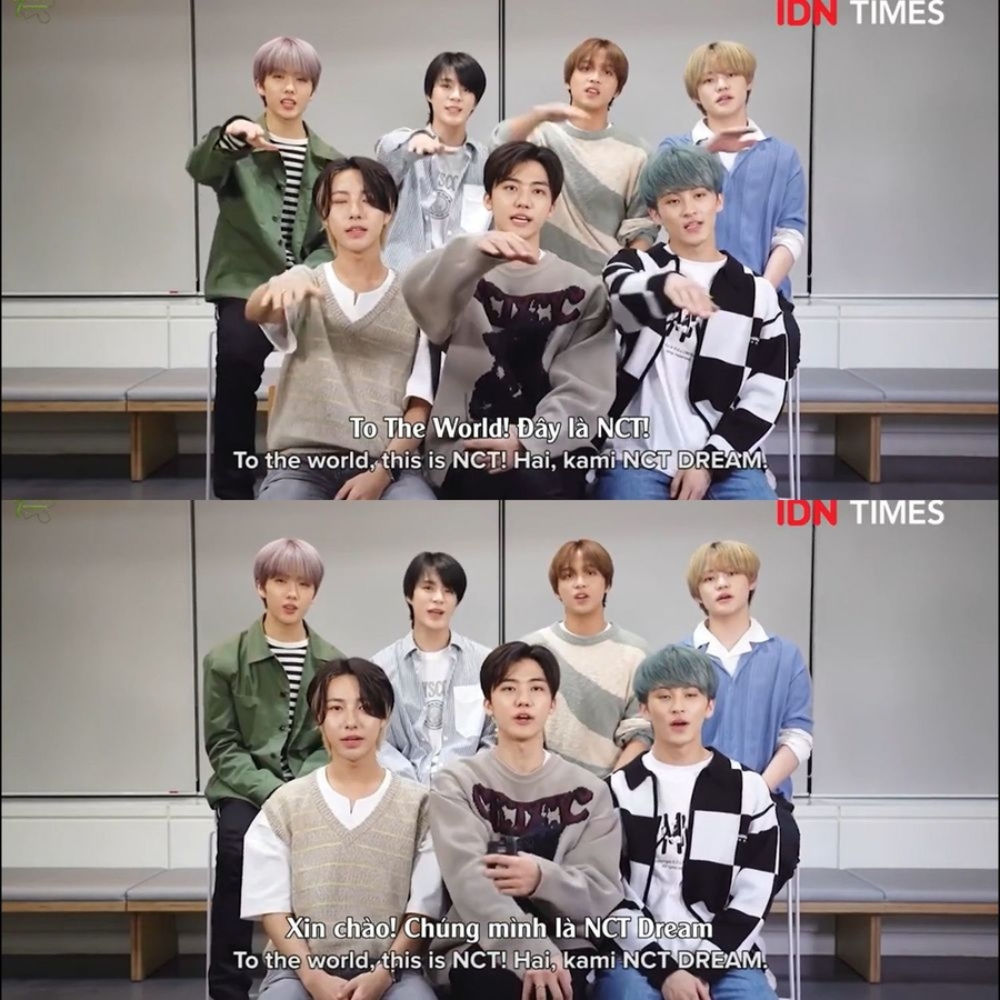 NCT thể hiện khát vọng vươn ra toàn cầu thông qua khẩu hiệu của nhóm. (Ảnh: Chụp màn hình YouTube 7Pieces - NCTDREAMVN)
