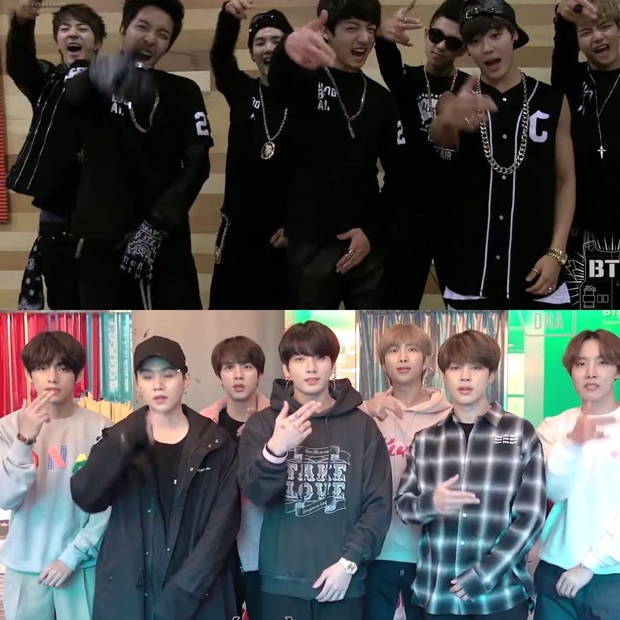 Phong cách chào độc đáo của 7 chàng trai BTS. (Ảnh: Pinterest)