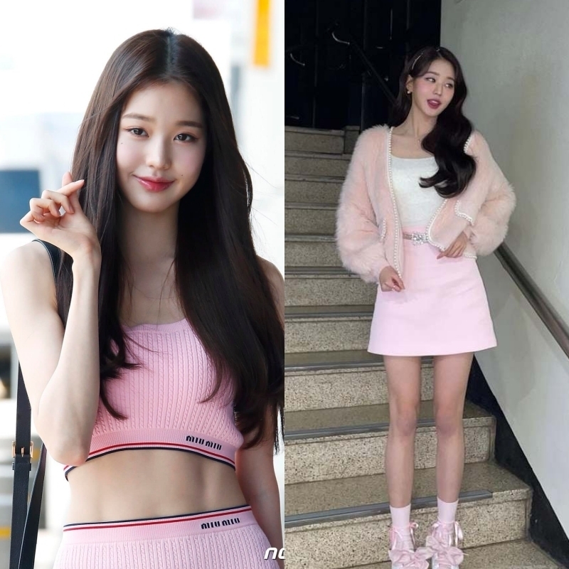 Cơ bụng số 11 của Wonyoung gây sốt. (Ảnh: Naver, Instagram for_everyoung10)